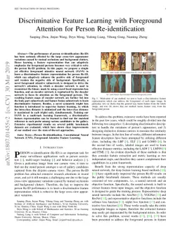 Discriminative Feature Learning with Foreground Attention for Person
  Re-Identification