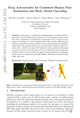 Deep Autoencoder for Combined Human Pose Estimation and body Model
  Upscaling