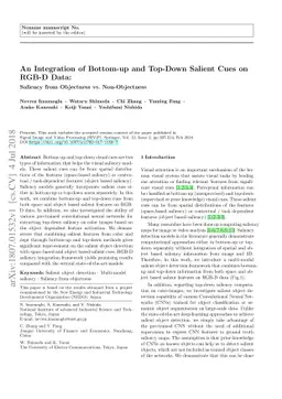 An Integration of Bottom-up and Top-Down Salient Cues on RGB-D Data:
  Saliency from Objectness vs. Non-Objectness
