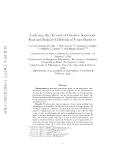 Analyzing Big Datasets of Genomic Sequences: Fast and Scalable
  Collection of k-mer Statistics