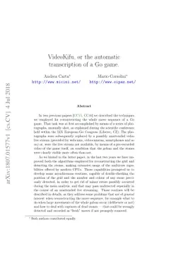 VideoKifu, or the automatic transcription of a Go game