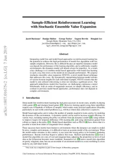 Sample-Efficient Reinforcement Learning with Stochastic Ensemble Value
  Expansion