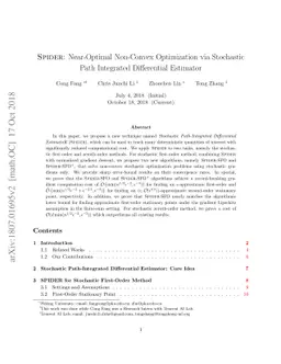 SPIDER: Near-Optimal Non-Convex Optimization via Stochastic Path
  Integrated Differential Estimator