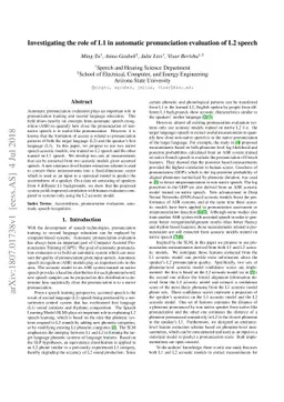 Investigating the role of L1 in automatic pronunciation evaluation of L2
  speech