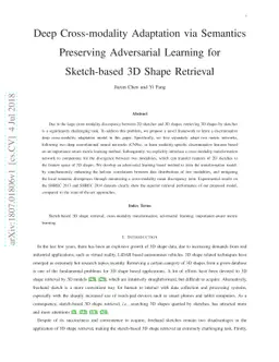 Deep Cross-modality Adaptation via Semantics Preserving Adversarial
  Learning for Sketch-based 3D Shape Retrieval