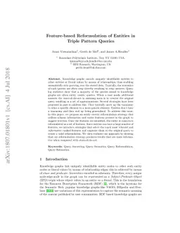 Feature-based reformulation of entities in triple pattern queries