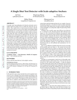 A Single Shot Text Detector with Scale-adaptive Anchors