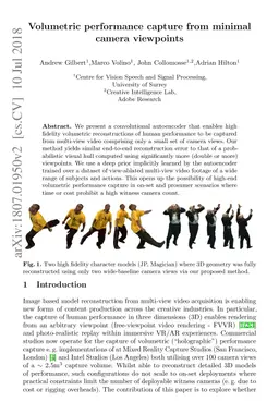 Volumetric performance capture from minimal camera viewpoints