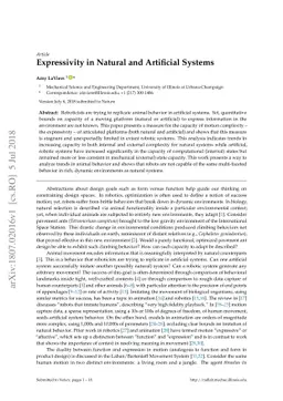 Expressivity in Natural and Artificial Systems