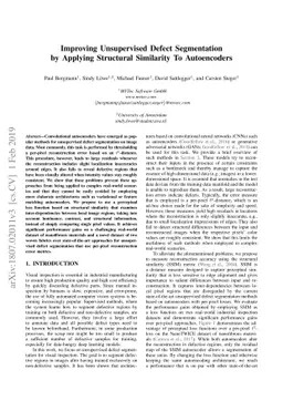 Improving Unsupervised Defect Segmentation by Applying Structural
  Similarity to Autoencoders