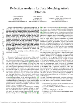Reflection Analysis for Face Morphing Attack Detection