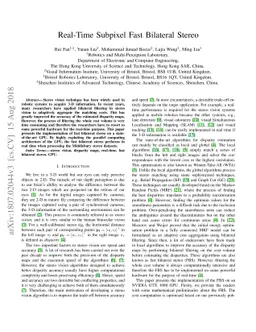 Real-Time Subpixel Fast Bilateral Stereo