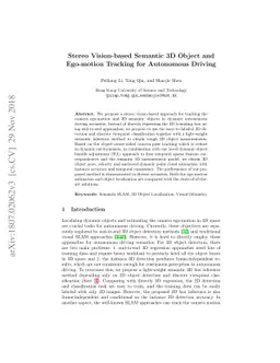 Stereo Vision-based Semantic 3D Object and Ego-motion Tracking for
  Autonomous Driving