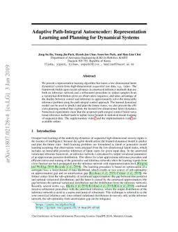 Adaptive Path-Integral Autoencoder: Representation Learning and Planning
  for Dynamical Systems