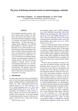 The price of debiasing automatic metrics in natural language evaluation