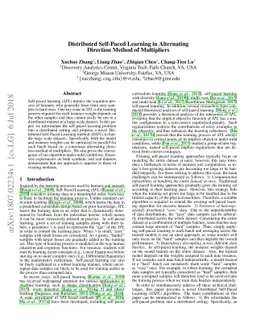 Distributed Self-Paced Learning in Alternating Direction Method of
  Multipliers