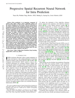 Progressive Spatial Recurrent Neural Network for Intra Prediction
