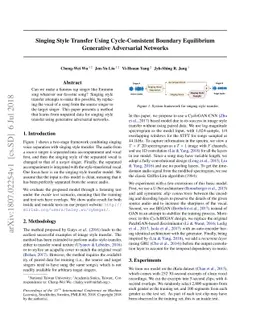 Singing Style Transfer Using Cycle-Consistent Boundary Equilibrium
  Generative Adversarial Networks