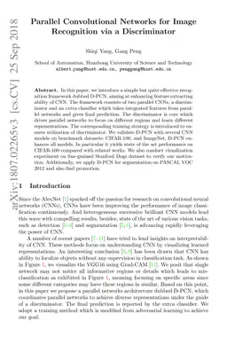 Parallel Convolutional Networks for Image Recognition via a
  Discriminator