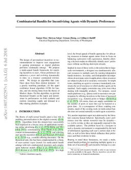 Combinatorial Bandits for Incentivizing Agents with Dynamic Preferences
