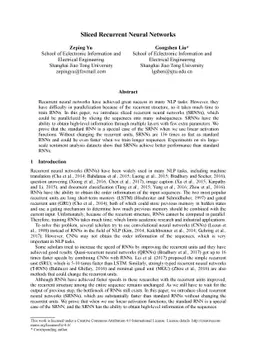 Sliced Recurrent Neural Networks