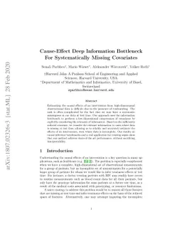 Cause-Effect Deep Information Bottleneck For Systematically Missing
  Covariates