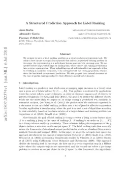 A Structured Prediction Approach for Label Ranking