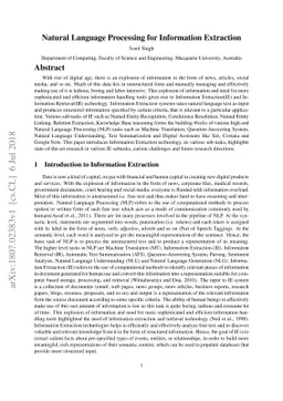 Natural Language Processing for Information Extraction