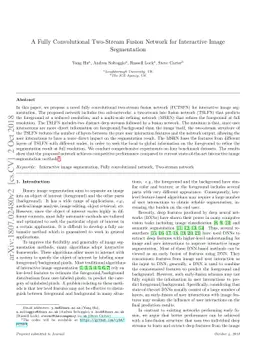 A Fully Convolutional Two-Stream Fusion Network for Interactive Image
  Segmentation