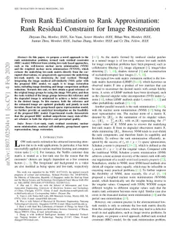 From Rank Estimation to Rank Approximation: Rank Residual Constraint for
  Image Restoration