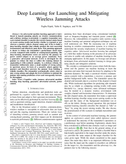 Deep Learning for Launching and Mitigating Wireless Jamming Attacks