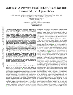 Gargoyle: A Network-based Insider Attack Resilient Framework for
  Organizations
