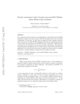 On the convergence time of some non-reversible Markov chain Monte Carlo
  methods