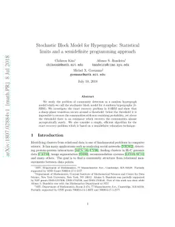 Stochastic Block Model for Hypergraphs: Statistical limits and a
  semidefinite programming approach