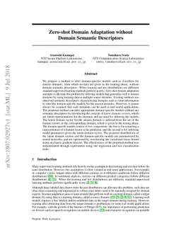 Zero-shot Domain Adaptation without Domain Semantic Descriptors