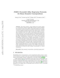 PARN: Pyramidal Affine Regression Networks for Dense Semantic
  Correspondence