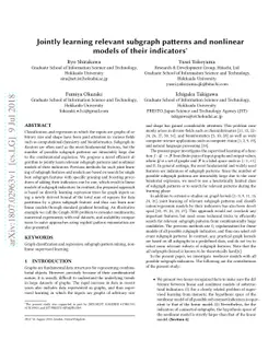 Jointly learning relevant subgraph patterns and nonlinear models of
  their indicators