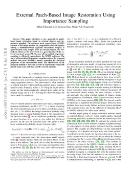 External Patch-Based Image Restoration Using Importance Sampling