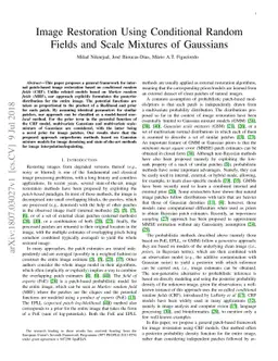 Image Restoration Using Conditional Random Fields and Scale Mixtures of
  Gaussians
