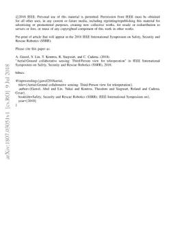 Aerial-Ground collaborative sensing: Third-Person view for teleoperation
