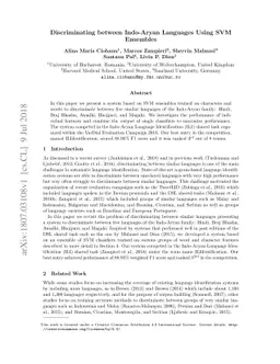 Discriminating between Indo-Aryan Languages Using SVM Ensembles