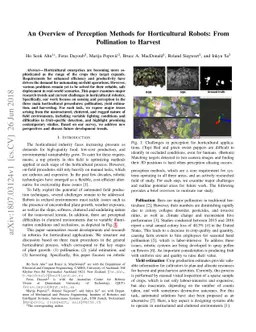 An Overview of Perception Methods for Horticultural Robots: From
  Pollination to Harvest