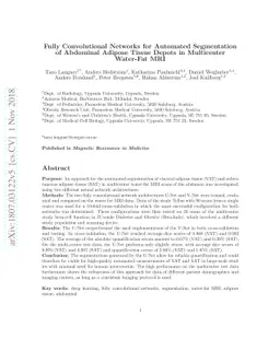 Fully Convolutional Networks for Automated Segmentation of Abdominal
  Adipose Tissue Depots in Multicenter Water-Fat MRI