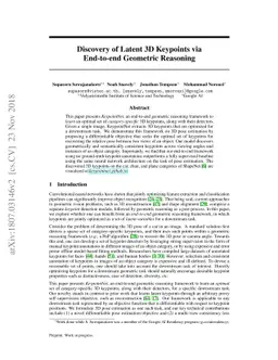 Discovery of Latent 3D Keypoints via End-to-end Geometric Reasoning