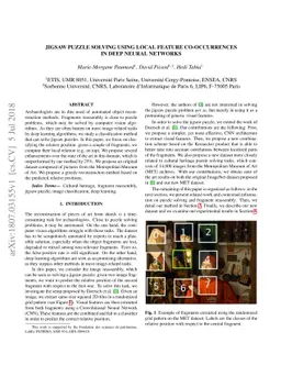 Jigsaw Puzzle Solving Using Local Feature Co-Occurrences in Deep Neural
  Networks
