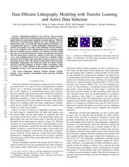 Data Efficient Lithography Modeling with Transfer Learning and Active
  Data Selection