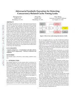 Adversarial Symbolic Execution for Detecting Concurrency-Related Cache
  Timing Leaks