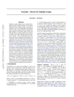 Tractable $n$-Metrics for Multiple Graphs