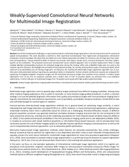 Weakly-Supervised Convolutional Neural Networks for Multimodal Image
  Registration