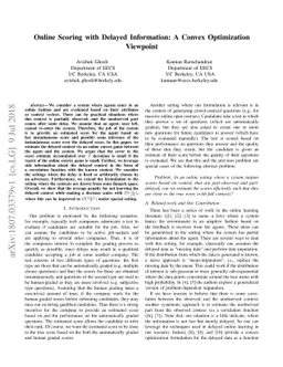 Online Scoring with Delayed Information: A Convex Optimization Viewpoint